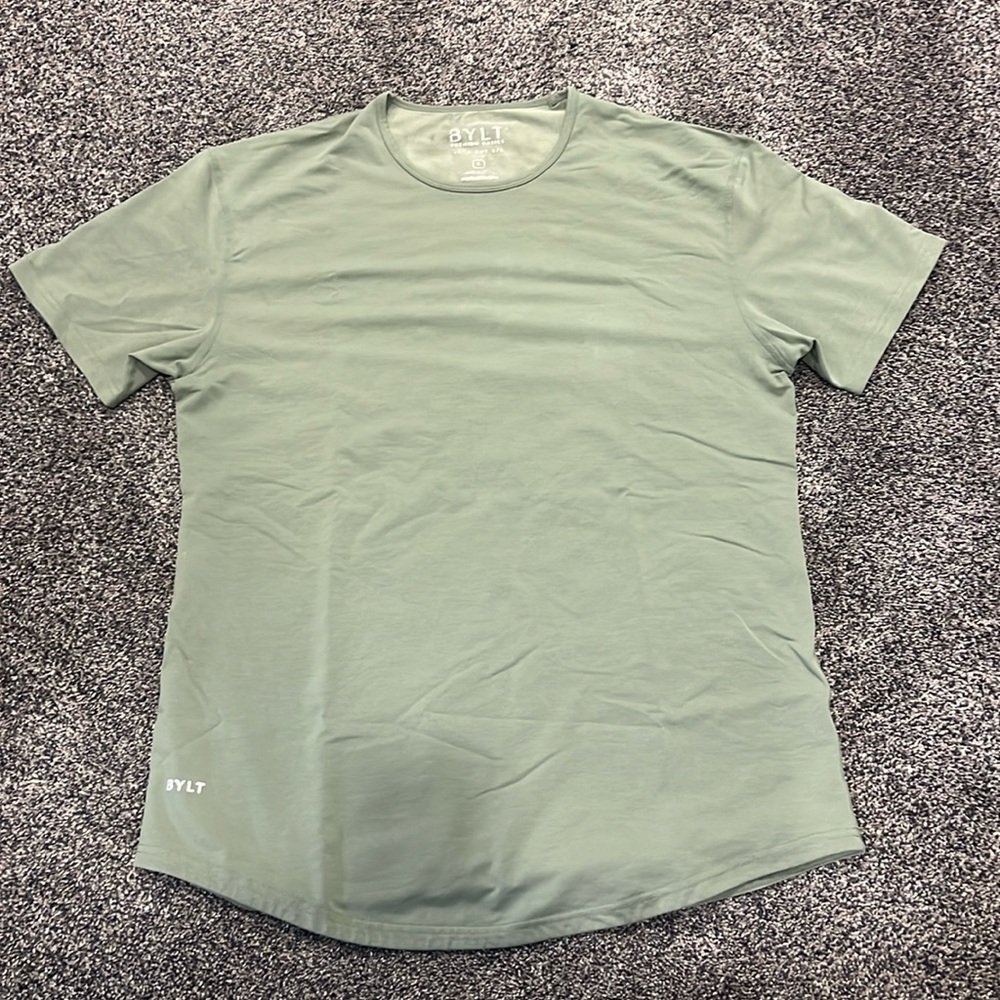 Bylt Basics Drop Cut Short Sleeve Crew Tee Shirt (Men's L) Green